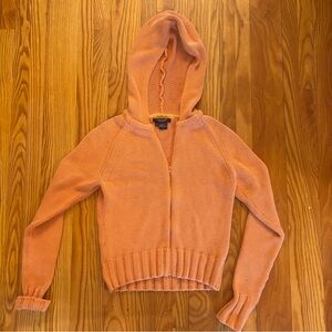 Vintage Karen Kane 100% Cotton Zip Up Cardigan - Soft Orange - Size M